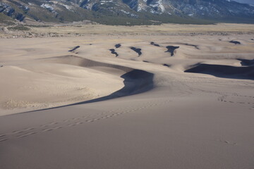 Great Sand Dunes and snow mountains, Colorado