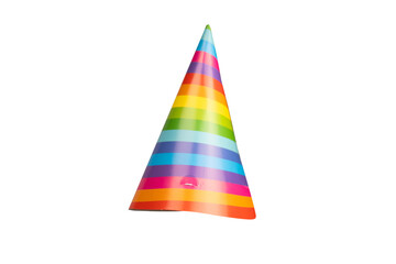 Colorful birthday cap isolated on white background