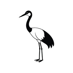 Adorable Cute Crane Vector Illustration

