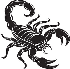 scorpion silhouette vector art illustration