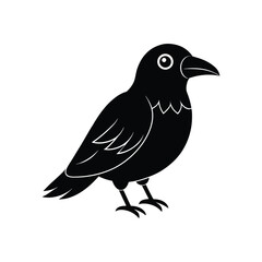 Cute Crow Vector Illustration - Adorable Bird Design

