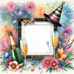 new card with champagne