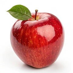 Fresh Red Gala Apple Isolated on a White Background, Showcasing Its Smooth Skin, Vibrant Color, and Perfectly Round Shape.