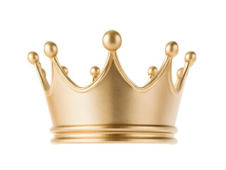 Golden crown 3d illustration isolated on white background	
