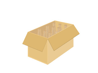 Cardboard box on a white background.