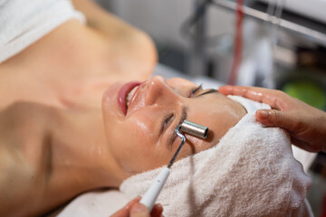 Tools facial mask treatment. Thai Massage and spa therapy. Beautiful caucasian Woman Getting service aromatherapy massage Spa Treatment