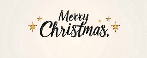 Large bold sans-serif font displaying "Merry Christmas," minimalistic design with a small gold star accent