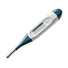 Fototapeta premium Electronic thermometer front view transparent background image