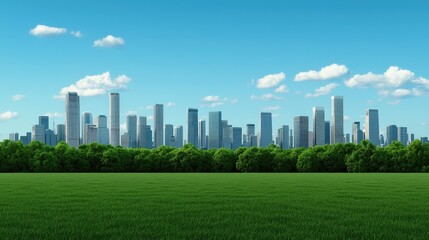 Fototapeta premium Futuristic cityscape powered by geothermal energy urban environment digital art sustainable future wide-angle view