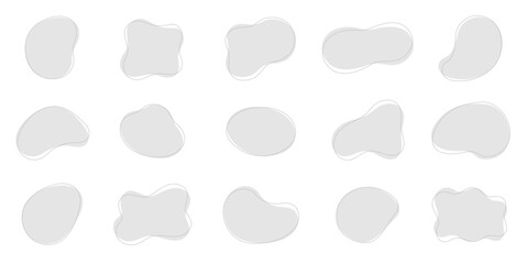 グレースケールのシンプルでおしゃれな抽象的な形のあしらい素材のベクターイラスト