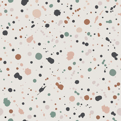 Terrazzo seamless pattern. Polished pebble stone tile. Bright and modern abstract background.