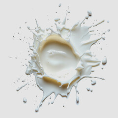 High-Resolution Splash of Fresh Milk Creating an Abstract Design on a Light Background, Perfect for Food and Beverages Conceptual Illustrations and Culinary Art Projects