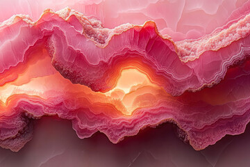 Rose quartz shades mixed with glowing vibrant layers