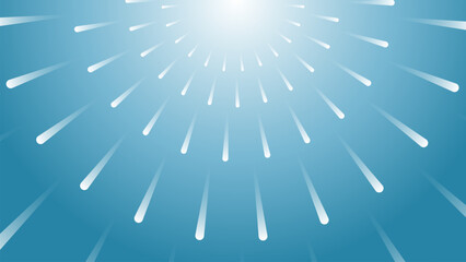 Blue sun shine with abstract zoom effect rays vector background.