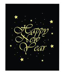 New Year's Eve Party Invitations, New Year Cards, NYE 2025 Party Invitations Black and Gold, luxury