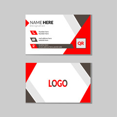 Beautiful business card template red black colors.