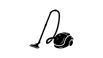 vacuum cleaner emblem, Black Isolated Silhouette