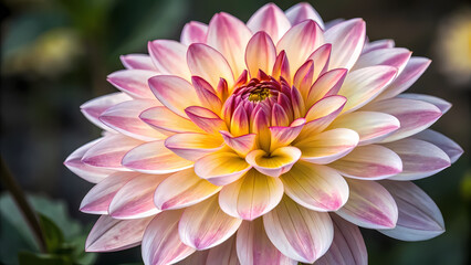 A Close-Up of Pink Dahlia and Chrysanthemum Blossoms in Full Bloom