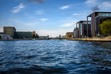 Obraz premium Boat trip on the Oresund Strait in Copenhagen, Denmark