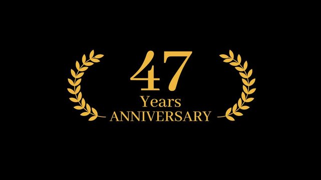 47 Years Anniversary Laurel wreath Animation