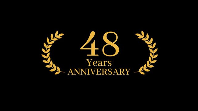 48 Years Anniversary Laurel wreath Animation