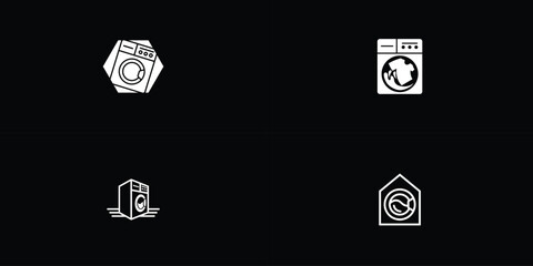 Set of Laundry logo design. Washing machine icon for laundry service business logo template.