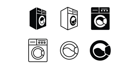 Set of Laundry logo design. Washing machine icon for laundry service business logo template.