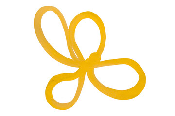  isolated Yellow brush strokes of paint on transparent background