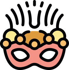 Colorful carnival mask representing joy and celebration, ideal for mardi gras or festive events