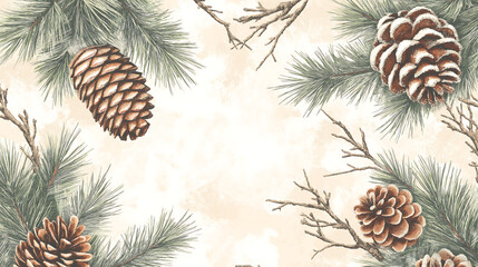 Cozy Christmas background illustration.