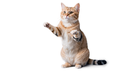 Cat Standing with Front Paws Up