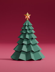christmas tree made of paper