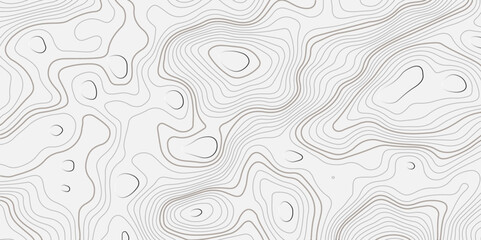 The black grey on white contours vector topography stylized height of the lines. The concept of a conditional geography scheme and the terrain path. Ultra wide. Map vector terrain Illustration.