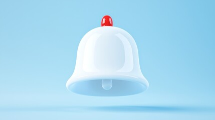 Notification bell icon digital space 3d illustration minimalist design clean background technology concept for user alerts