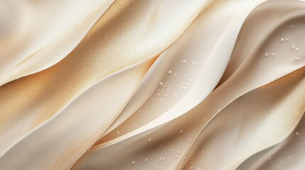 Obraz premium A radiant golden backdrop with gradient tones blending beige and pearl white, highlighted by soft, swirling golden streaks. The scene is subtly textured with a shimmering metallic finish