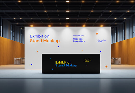 Realistic Exhibition Stand and Booth Mockup &ndash; AI-Generated Design for Trade Shows, Branding Displays, and Professional Events