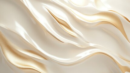 Obraz premium A seamless gradient of soft golden beige merging into a pristine white, with a hint of embossed, abstract gold waves that add depth and richness.