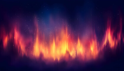 Abstract fiery aurora borealis, cosmic night sky, vibrant colors, fiery streaks, digital art, fantasy landscape, dark background, magical, mystical, otherworldly.