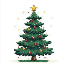 Fototapeta premium christmas tree with balls