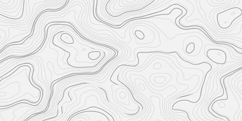 The black grey on white contours vector topography stylized height of the lines. The concept of a conditional geography scheme and the terrain path. Ultra wide. Map vector terrain Illustration.