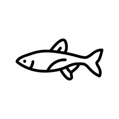 Neon tetra color line icon. Tropical fish