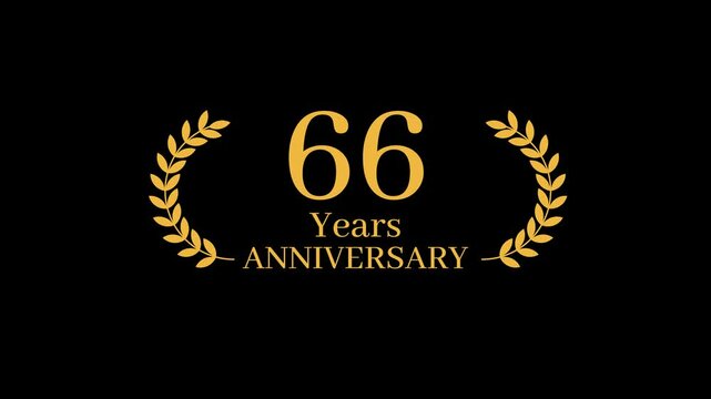 66 Years Anniversary Laurel wreath Animation