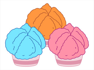 Fa Gao Chinese traditional snack China oriental event cake steamed muffin dessert Asian cuisine soft textured colorful design icon set