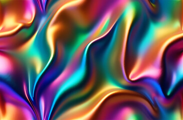 Naklejka premium Holographic rainbow foil iridescent leather texture abstract hologram background 