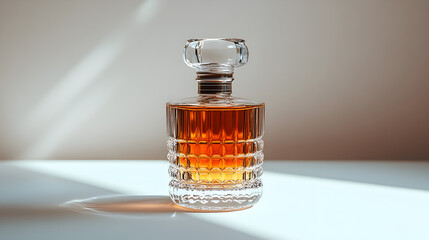 Elegant whiskey decanter home bar beverage photography minimalist design close-up craftsmanship
