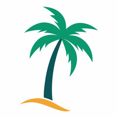 Palm tree illustration on white background 