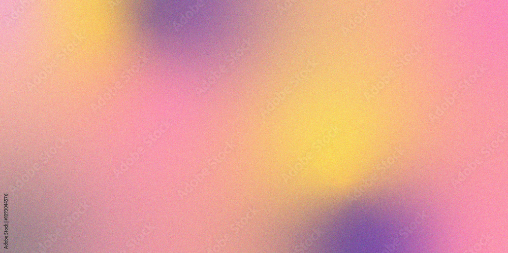 Poster Abstract blurred gradient background in bright colors. flat background gradient yellow, pink, purple backdrop or background. abstract glowing grainy gradient noise texture poster header banner design	