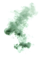 Green smoke explosion, isolated on white background