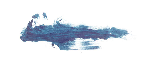 Dark blue watercolor paint brush stroke isolated on transparent background. art and watercolor painting concept.