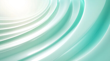 Abstract light teal and white curved layers create serene and modern design. smooth, flowing lines evoke sense of calm and elegance, perfect for contemporary backgrounds